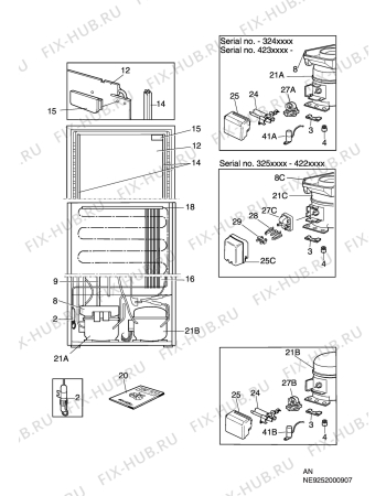 Взрыв-схема холодильника Electrolux ERB3202 - Схема узла C10 Cold, users manual